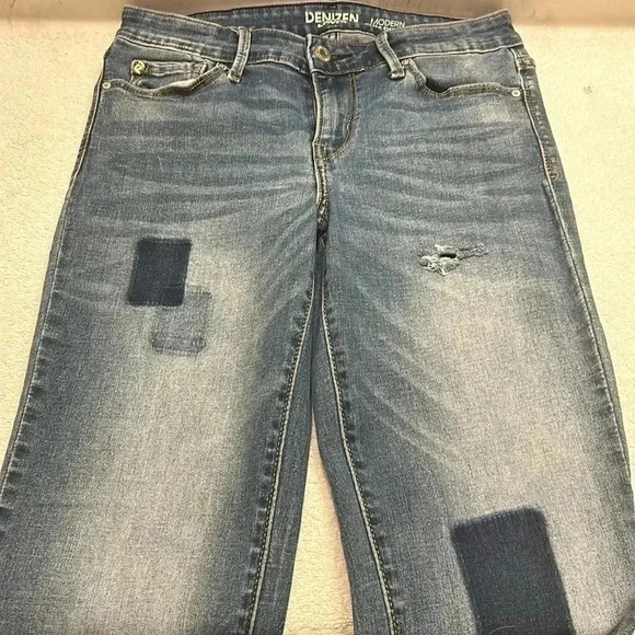 Denizen From Levi’s Modern Slim Cuffed Light Blue Wash Denim Jeans Size 6 - Picture 4 of 10